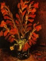 Jarrón con Gladiolos Rojos Vincent van Gogh Impresionismo Flores